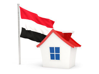 House with flag of yemen