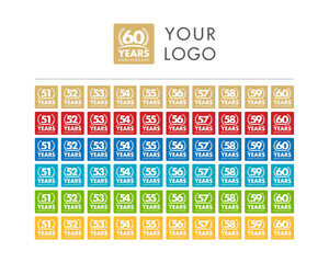 anniversary logo label premium 51-60