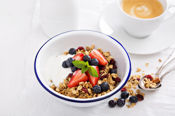 Breakfast bowl with homemade granola