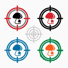 Mushrooms icon on target icons background