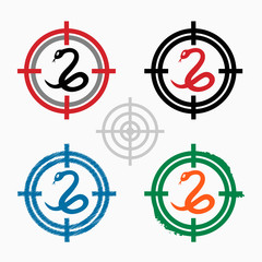 Snake icon  on target icons background