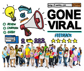 Gone Viral Popular Famous Share Post Concept