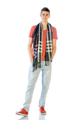 Young Man In Casual Clothes Isolated On White