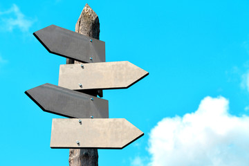 Wooden signpost concept