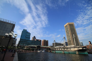 Inner Harbor, Mittelpunkt der Hafenstadt Baltimore in Maryland