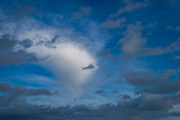 Fototapeta na wymiar Dramatic sky with white clouds.