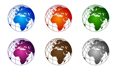 Obraz premium 3d, global, globe, world, map, africa, colorful, vector, 