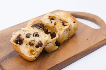fresh home made raisin bread