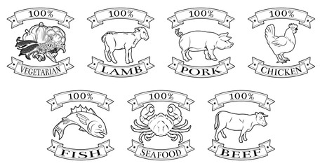 Menu items or food labels