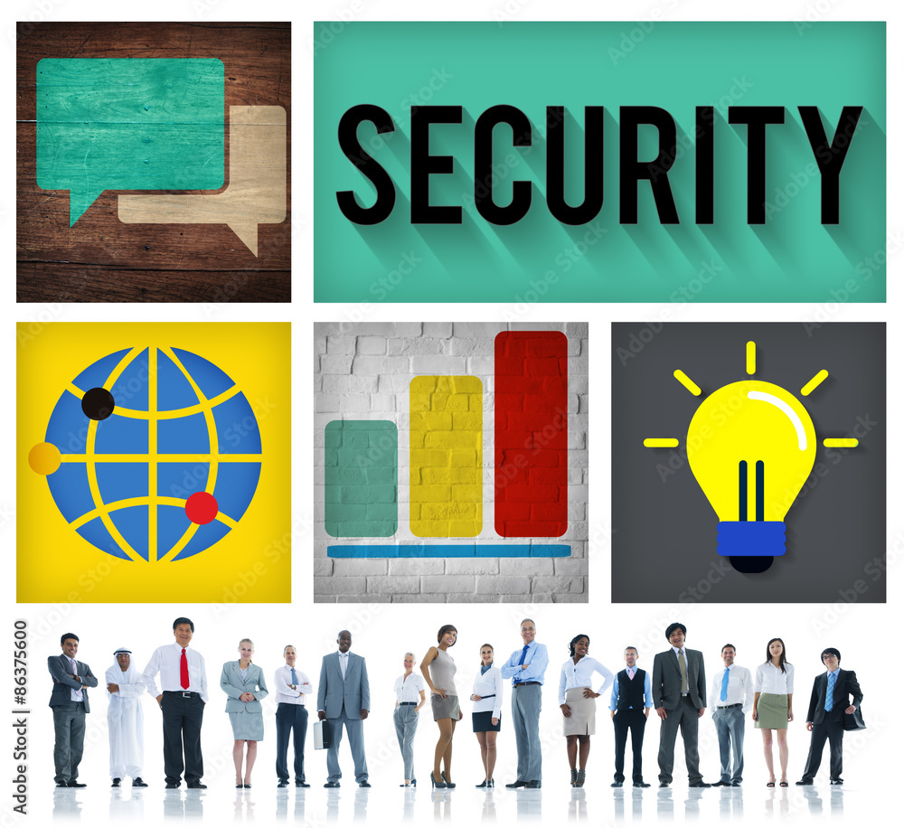 Poster security system networking privacy protection concept