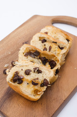 fresh home made raisin bread