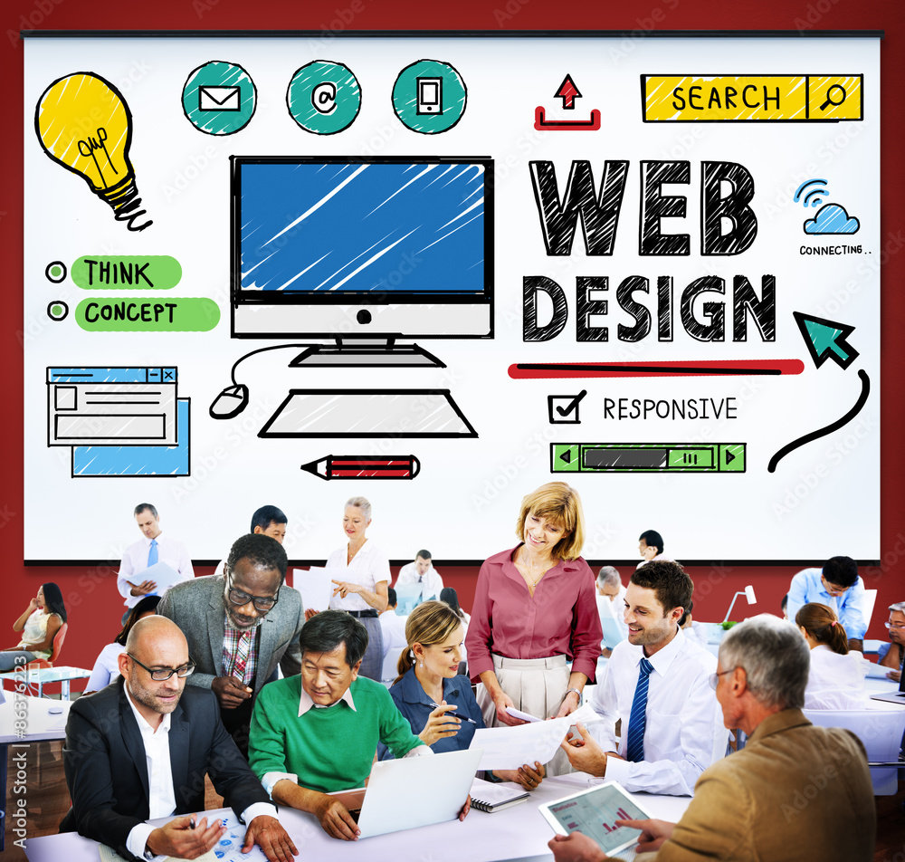 Poster web design development style ideas interface concept