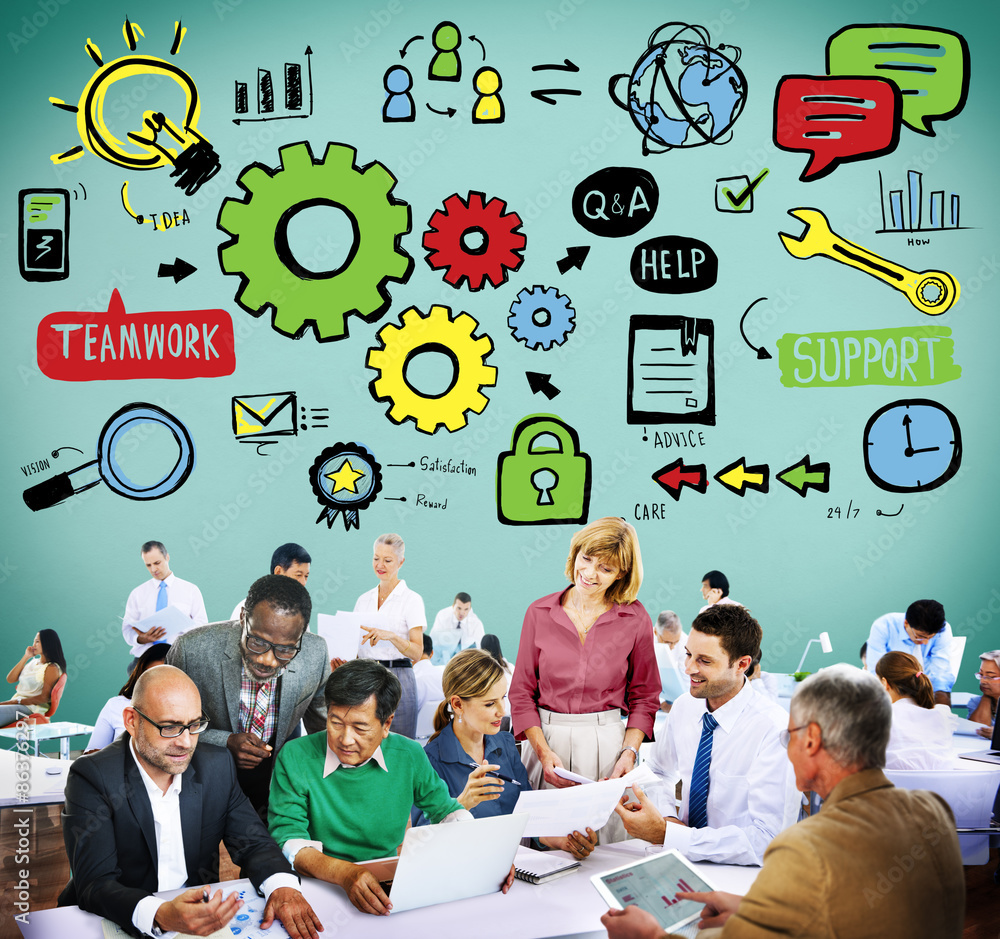 Aufkleber teamwork team collaboration connection togetherness unity concep