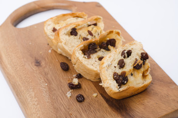fresh home made raisin bread