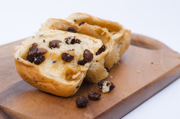 fresh home made raisin bread