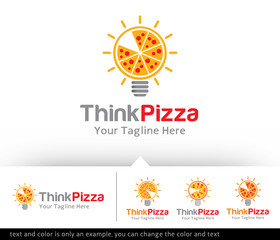 Think Pizza Logo Design vector