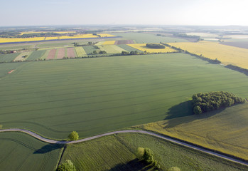 Luftaufnahme Felder und Straßen