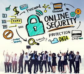 Obraz na płótnie Canvas Online Security Password Information Protection Privacy Internet