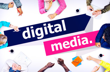 Digital Media Content Share Technology Concept