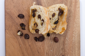 fresh home made raisin bread