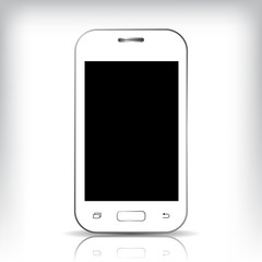 Realistic mobile phone with black screen isolated on white background vector