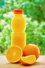 Orange and juice on the table