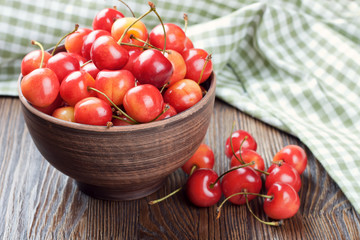 cherries in the bowl