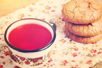 berry compote with almond biscuits rural lunch home cooking