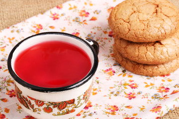 berry compote with almond biscuits rural lunch home cooking