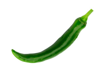 Bitter green peppers isolated on white background
