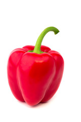 Red bell peppers isolated on white background