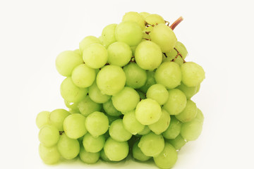 green muscat grapes isolated on white background