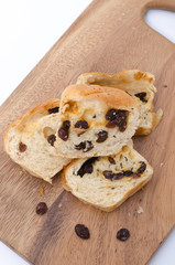 fresh home made raisin bread