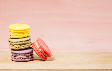 French macarons on table