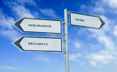 Road signs to insurance,security, and risk
