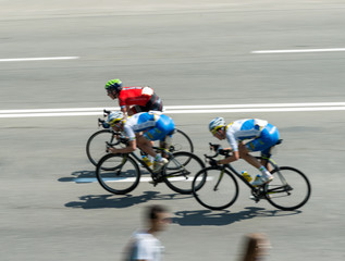 Fototapeta premium Threee cyclists on race
