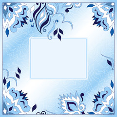 Filigree floral blue frame