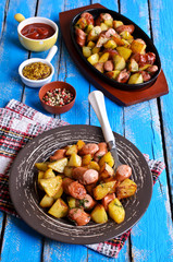 Potatoes with sausages