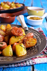 Potatoes with sausages