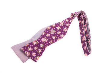 Flower colored bow tie isolated on white background