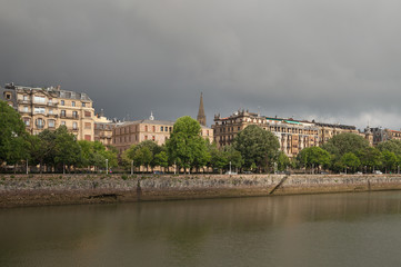 Fototapeta premium View to the city San Sebastian or Donostia.