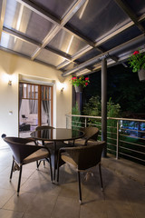 Round table on the balcony