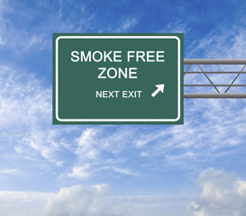 Road Sign to smoking free zone