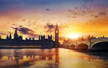 Big Ben and House of Parliament - obrazy, fototapety, plakaty