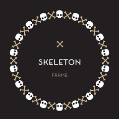 Skull and Bones Black and Wite Frame