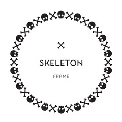 Skull and Bones Black and Wite Frame