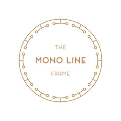 Geometric frame in trendy mono line style. For labels, Trade Mar