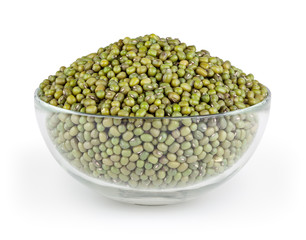 Mung beans isolated on white background with clipping path