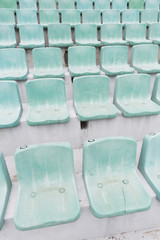 Fototapeta premium Old green stadium seats
