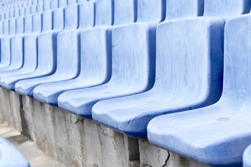 Fototapeta premium Old blue stadium seats